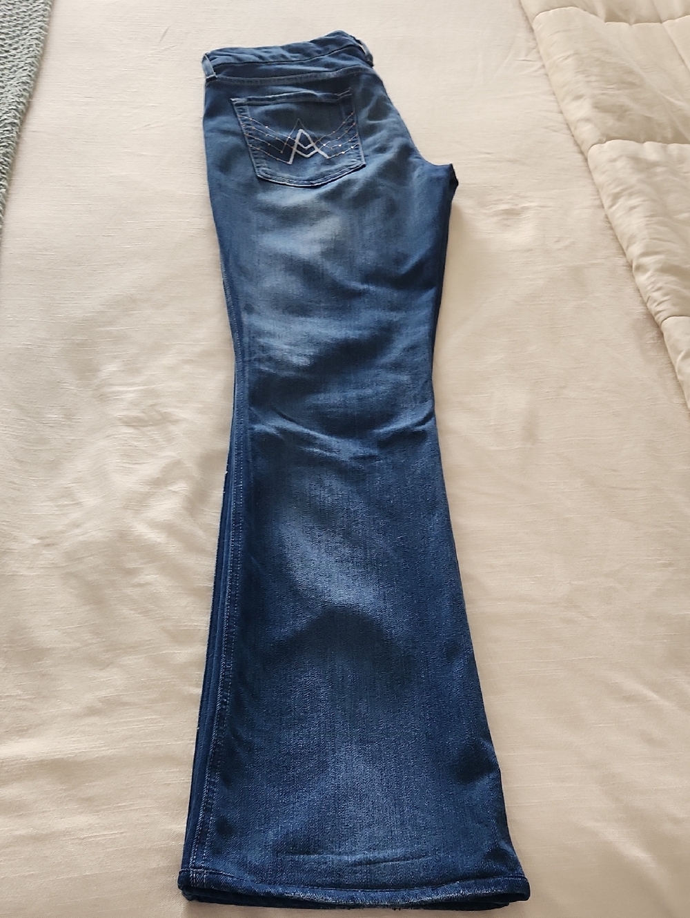 7 For All Mankind A Pocket Studded Dark Blue Flare Jeans